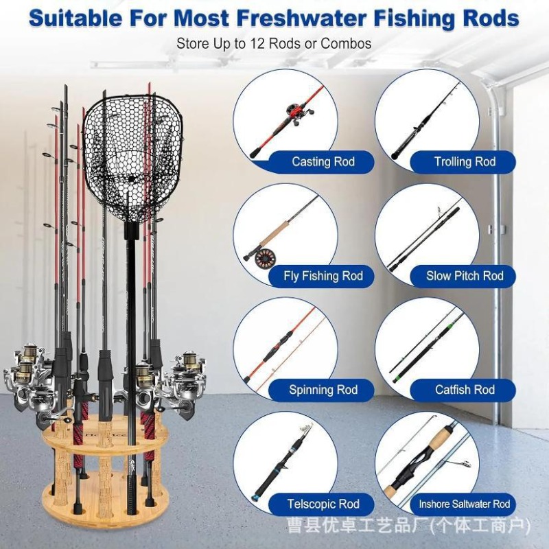 Round Solid Wood Fishing Rod S - đánh giá và giá Fishing Rod Pod